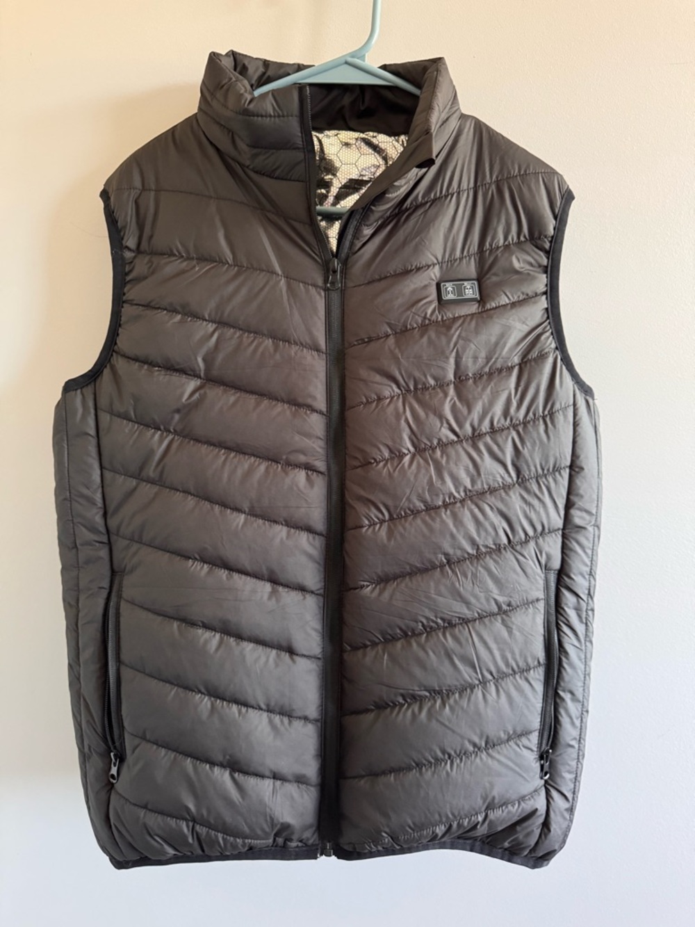 Men's Quilted Insulated Heating Vest - Black Fishing Hiking‎ outdoors Medium